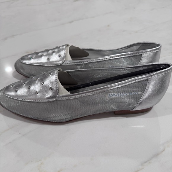 VINTAGE 1980'S‎ Silver Mesh Rhinestone Flats Slip Ons Size9 Sparkle NIB - Picture 6 of 13